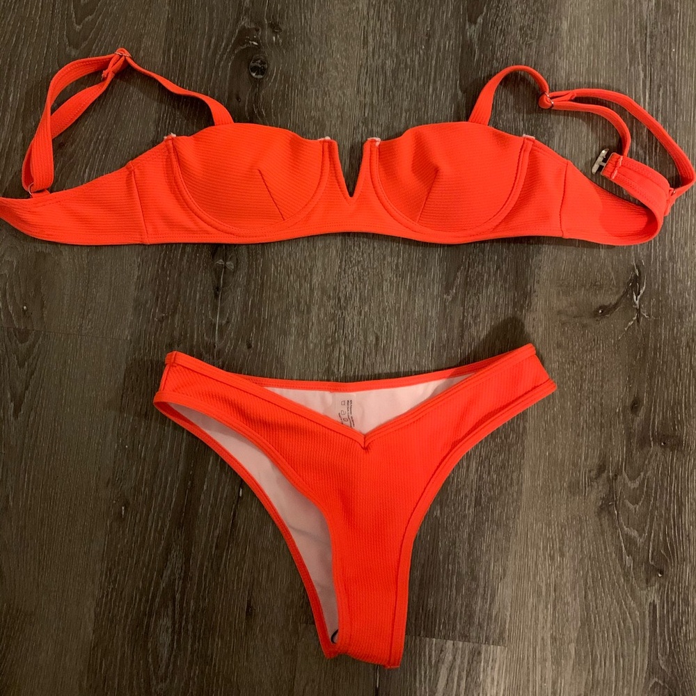 Orange underwire bikini